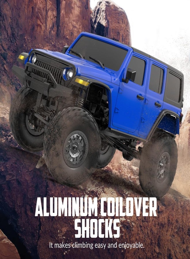RACENT 1/24 RC Crawler 4WD Off Road All Terrain RC Monster Truck Rock Climbing with led Light Waterproof Hobby Grade Toys with 2 Batteries for Adults (Blue) - Image 5